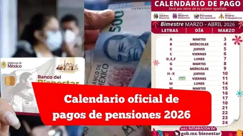 Calendario oficial de pagos de pensiones marzo 2026: consulta tus fechas y requisitos